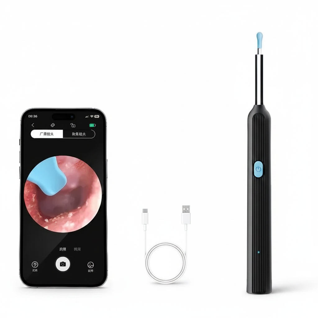 Nettoyeur d'oreilles avec caméra HD - centré